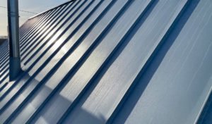 Zinc roofing close up